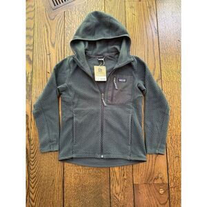 Patagonia Kids R1 Air Full-Zip Fleece Hoodie Jacket Boys Girls Small NWT Blue